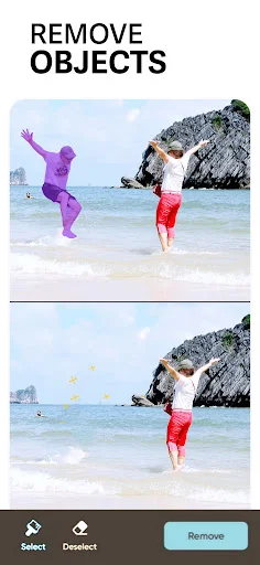 AI object remover using intelligent selection to remove unwanted people and objects from your photos