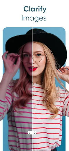 Image clarification feature: blurry photo transformed to sharp, clear, professional-quality image