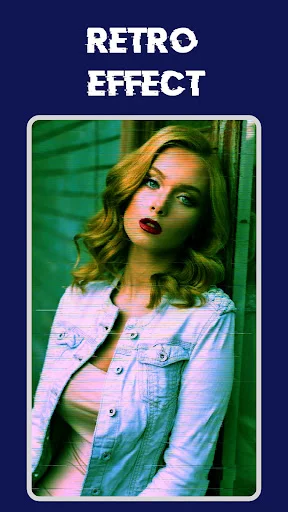 Retro effect portrait with vintage color grading showing green tones and pink highlights