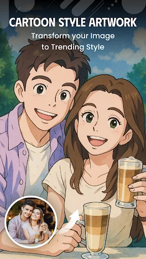 Cartoon Style Artwork feature transforming photos to trending cartoon anime style with cartoon character examples