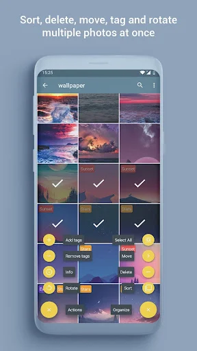 Bulk action menu sort delete move tag and rotate multiple photos at once