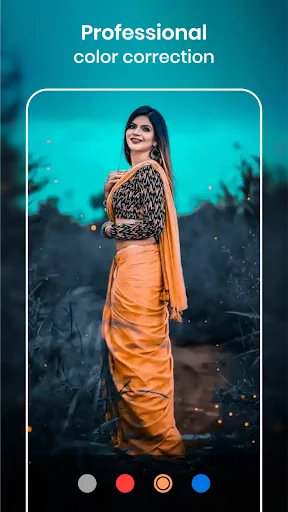 Professional color correction tool with vibrant teal and orange color grading filters for photos