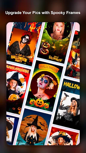 Gallery of Halloween photo frames showing various spooky themed layouts and decorated couple photos